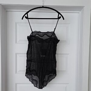 NWT Zara Black Mesh & Lace Teddy, Size L